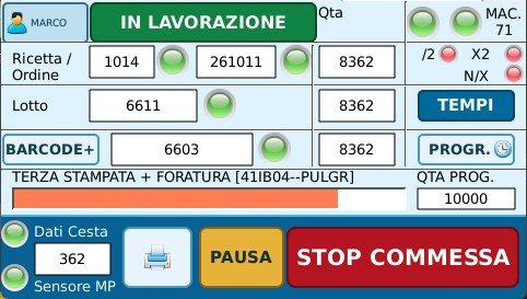 Schermata reale del pannello compatto LinkMachine